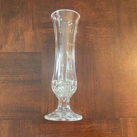 Cristal d'Arques Lead Crystal Footed Bud Flower Vase Vintage 8" Longchamp - Picture 4 of 7
